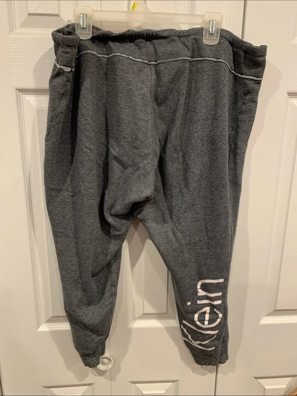Calvin Klein Dark Gray Capri Sweatpants with White Logo - Picture 7 of 12